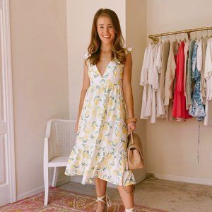 Caitlin Covington PinkLily Capri Lemon Print Dress